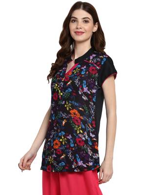 Black printed viscose kurti 3