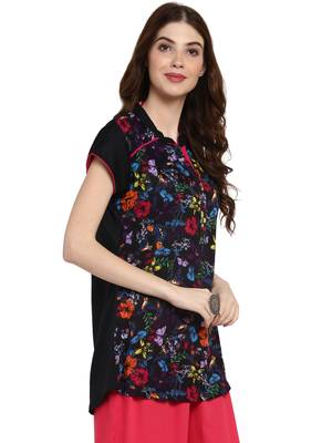 Black printed viscose kurti 4