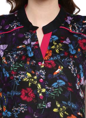 Black printed viscose kurti 5
