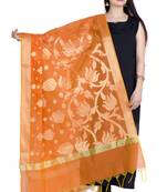 orange Banarasi Chanderi Dupatta