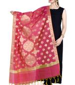 peach Banarasi Chanderi Dupatta