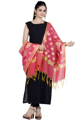 peach Banarasi Chanderi Dupatta 2