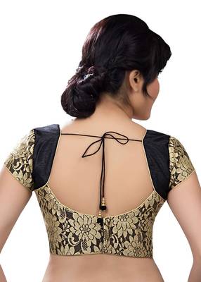 Black rasal net and banglory unstitched blouse fabric 2