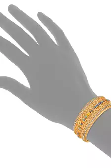 Multicolor Gold Bangles