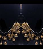 Gold Plated Designer Bahubali Earrings With Kaan Chain Saharas