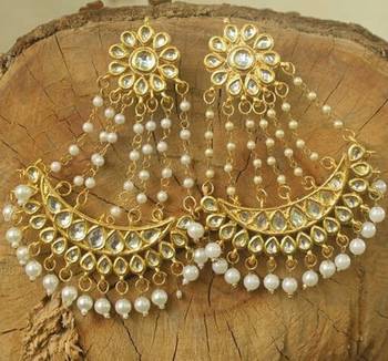 Kundan And Pearls Designer Chandbaali 2