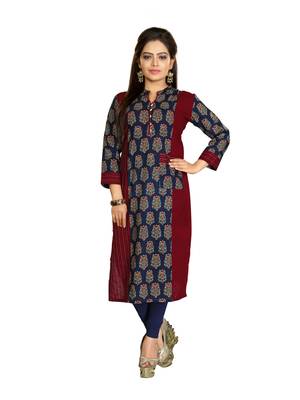 Multicolor Printed  Cotton Kurtis 1
