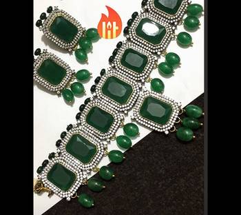 Green Onyx Victorian Work Rich Choker Necklace 2