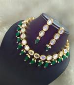Kundan And Green Onyx Necklace Set