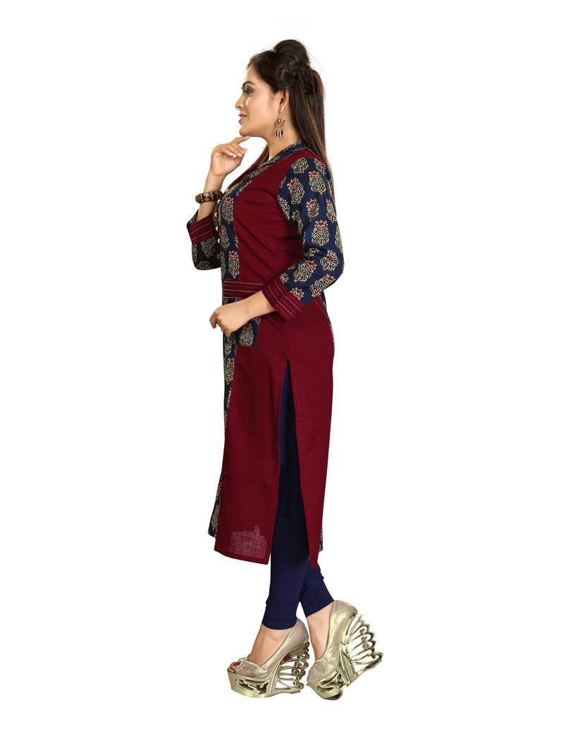 Multicolor Printed  Cotton Kurtis