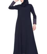 Blue kashibo Plain Stitched Islamic Abaya