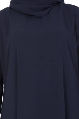 Blue kashibo Plain Stitched Islamic Abaya 5