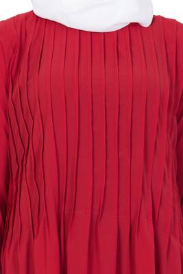 Red kashibo Plain Stitched Islamic Abaya 6