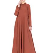 Rust kashibo Plain Stitched Islamic Abaya