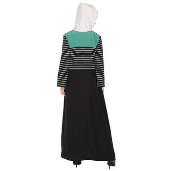 Black printed poly crepe stitched islamic abaya 3