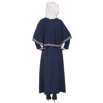 Blue printed Kashibo stitched islamic abaya 2