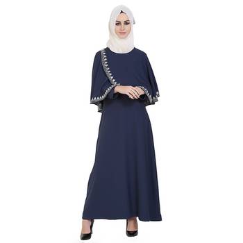 Blue printed Kashibo stitched islamic abaya 3