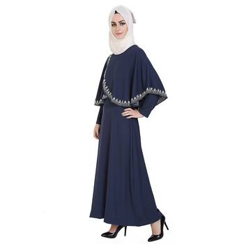 Blue printed Kashibo stitched islamic abaya 4