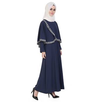 Blue printed Kashibo stitched islamic abaya 5