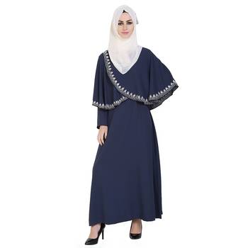 Blue printed Kashibo stitched islamic abaya 6