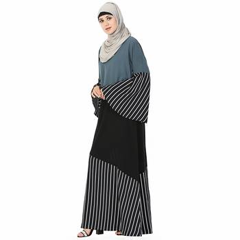 Multicolor printed polyester stitched islamic abaya 3