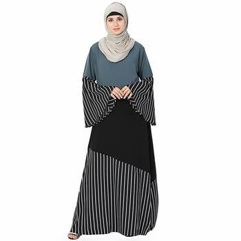Multicolor printed polyester stitched islamic abaya 1