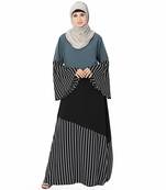 Multicolor printed polyester stitched islamic abaya