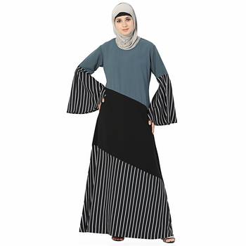 Multicolor printed polyester stitched islamic abaya 4