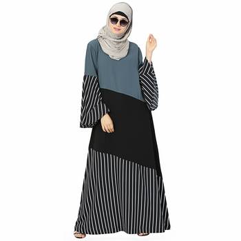 Multicolor printed polyester stitched islamic abaya 5