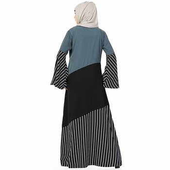 Multicolor printed polyester stitched islamic abaya 6
