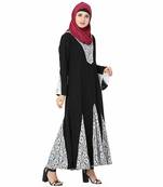 Multicolor printed polyester stitched islamic abaya