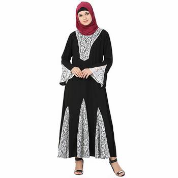 Multicolor printed polyester stitched islamic abaya 4