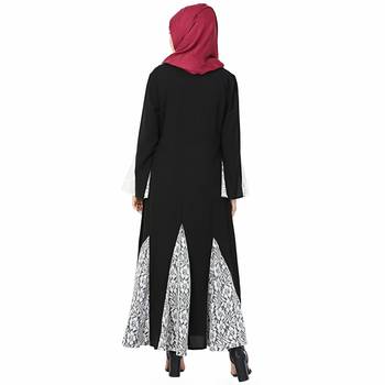 Multicolor printed polyester stitched islamic abaya 6
