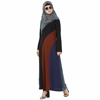 Multicolor plain polyester stitched islamic abaya 2