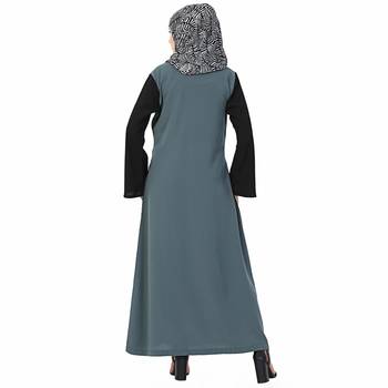 Multicolor plain polyester stitched islamic abaya 4