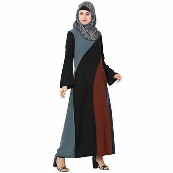 Multicolor plain polyester stitched islamic abaya 5