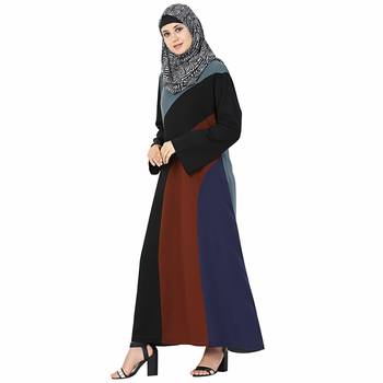 Multicolor plain polyester stitched islamic abaya 1