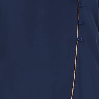 Blue plain polyester stitched islamic abaya 7