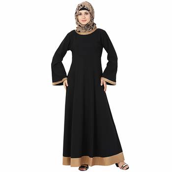Multicolor plain polyester stitched islamic abaya 4