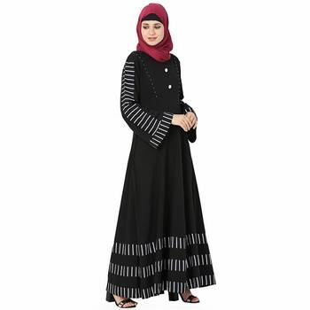 Multicolor printed polyester stitched islamic abaya 2