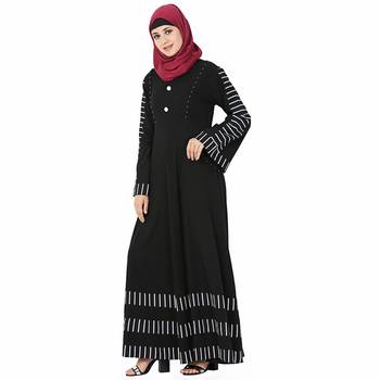 Multicolor printed polyester stitched islamic abaya 1