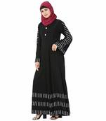 Multicolor printed polyester stitched islamic abaya
