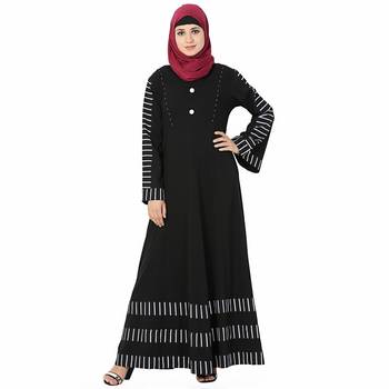 Multicolor printed polyester stitched islamic abaya 3