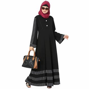 Multicolor printed polyester stitched islamic abaya 4