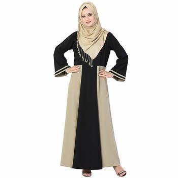Multicolor plain polyester stitched islamic abaya 3