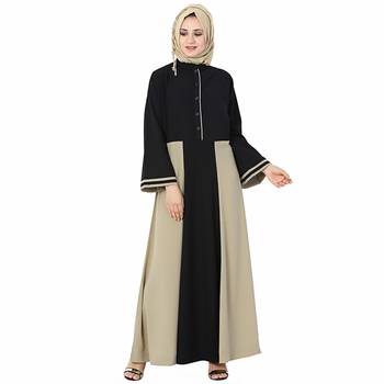 Multicolor plain polyester stitched islamic abaya 4