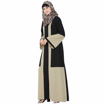 Multicolor plain polyester stitched islamic abaya 1