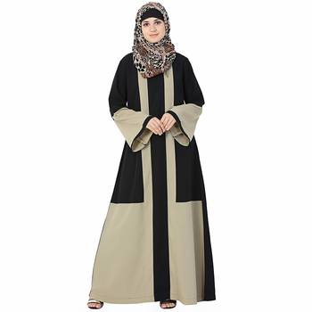 Multicolor plain polyester stitched islamic abaya 3