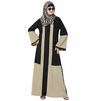 Multicolor plain polyester stitched islamic abaya 4