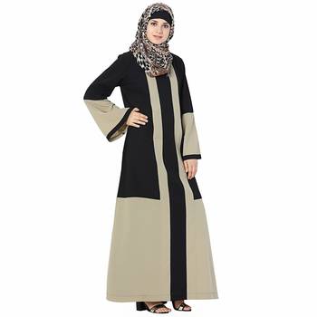 Multicolor plain polyester stitched islamic abaya 6
